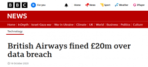 British Airways fined £20m over data breach