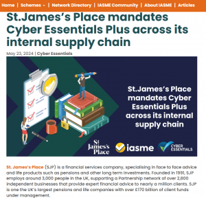 St.James’s Place mandates Cyber Essentials Plus across its internal supply chain